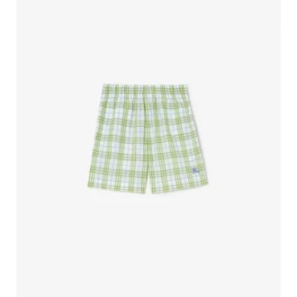 Pantalones cortos de algodón con estampado de cuadros