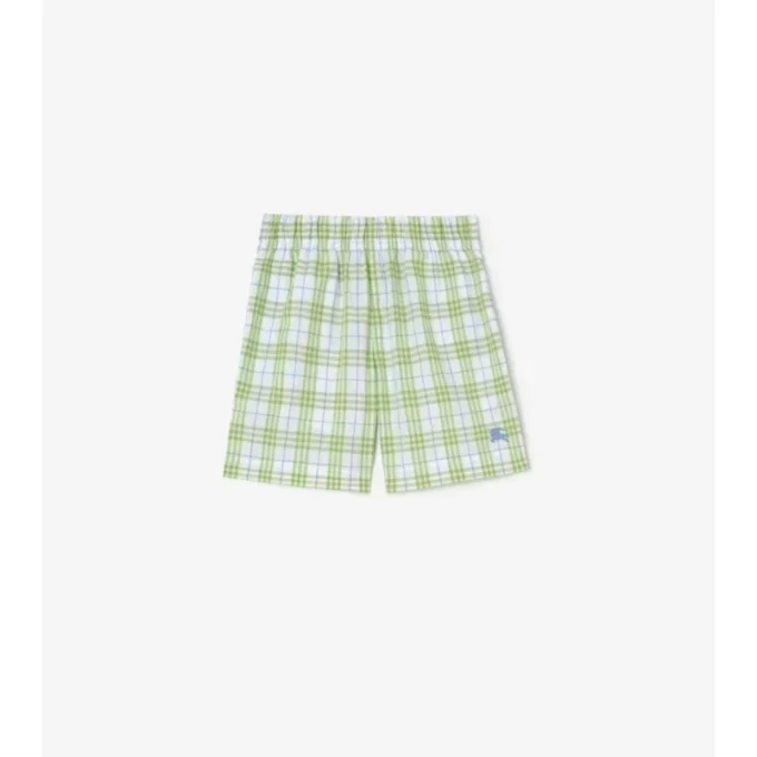 Pantalones cortos de algodón con estampado de cuadros Pantalones cortos de algodón con estampado de cuadros
