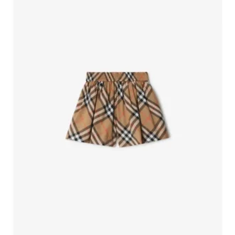 Pantalones cortos de algodón con estampado de cuadros Pantalones cortos de algodón con estampado de cuadros