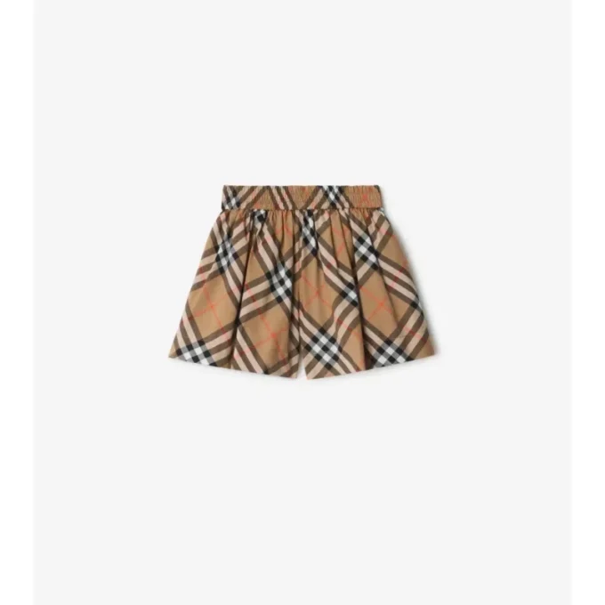Pantalones cortos de algodón con estampado de cuadros Pantalones cortos de algodón con estampado de cuadros
