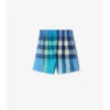 Pantalones cortos de algodón con estampado de cuadros Pantalones cortos de algodón con estampado de cuadros