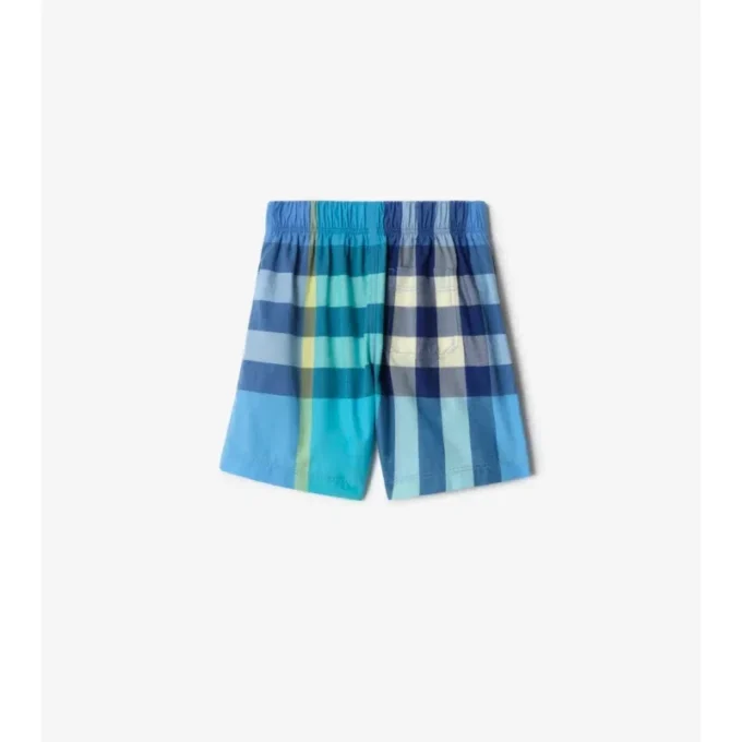 Pantalones cortos de algodón con estampado de cuadros Pantalones cortos de algodón con estampado de cuadros