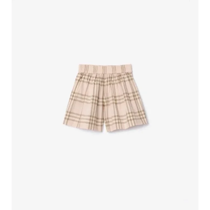 Pantalones cortos de algodón con estampado de cuadros Pantalones cortos de algodón con estampado de cuadros