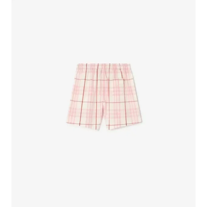 Pantalones cortos de algodón con estampado de cuadros