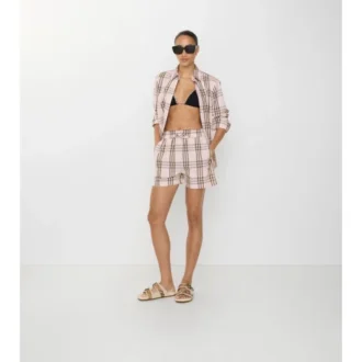 Pantalones cortos de algodón con estampado de cuadros