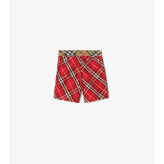 Pantalones cortos de algodón con estampado de cuadros
