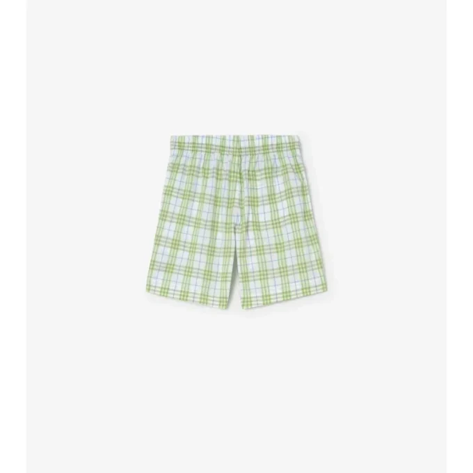 Pantalones cortos de algodón con estampado de cuadros Pantalones cortos de algodón con estampado de cuadros
