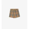 Pantalones cortos de algodón con estampado de cuadros Pantalones cortos de algodón con estampado de cuadros