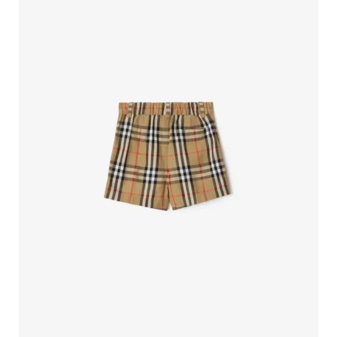 Pantalones cortos de algodón con estampado de cuadros Pantalones cortos de algodón con estampado de cuadros