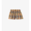 Pantalones cortos de algodón con estampado de cuadros Pantalones cortos de algodón con estampado de cuadros