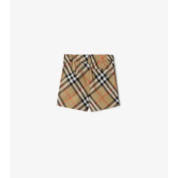 Pantalones cortos de algodón con estampado de cuadros Pantalones cortos de algodón con estampado de cuadros