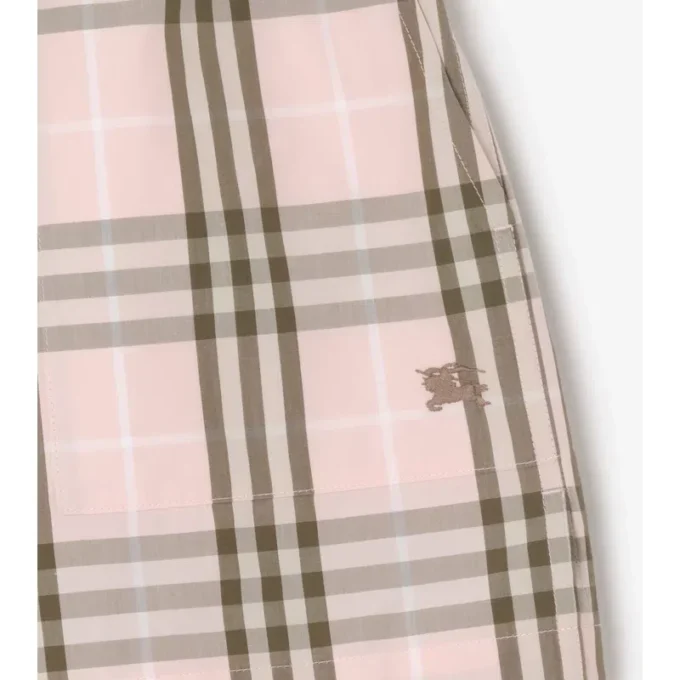 Pantalones cortos de algodón con estampado de cuadros Pantalones cortos de algodón con estampado de cuadros