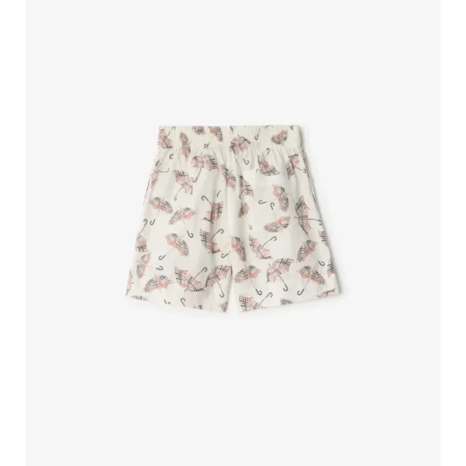 Pantalones cortos de algodón con estampado de paraguas Pantalones cortos de algodón con estampado de paraguas