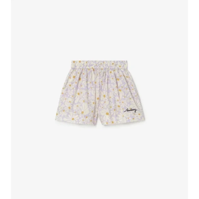 Pantalones cortos de algodón con margaritas Pantalones cortos de algodón con margaritas