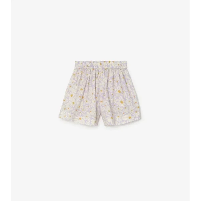 Pantalones cortos de algodón con margaritas Pantalones cortos de algodón con margaritas
