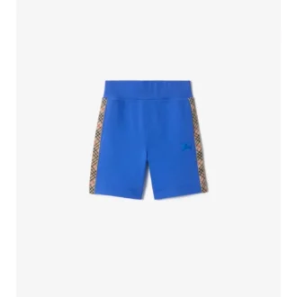 Pantalones cortos de algodón con ribete de cuadros