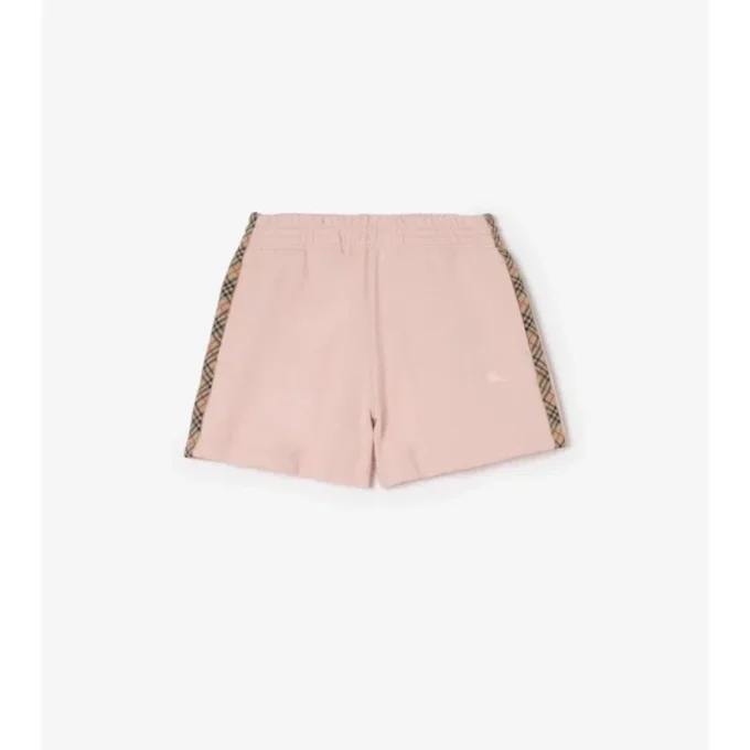 Pantalones cortos de algodón con ribete de cuadros Pantalones cortos de algodón con ribete de cuadros