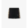 Pantalones cortos de algodón con ribete de cuadros