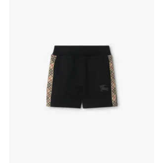 Pantalones cortos de algodón con ribete de cuadros