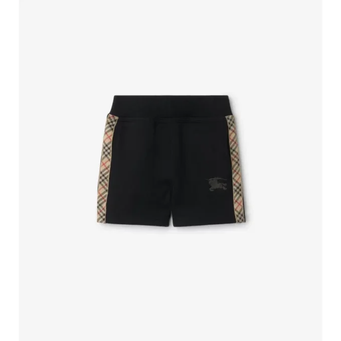 Pantalones cortos de algodón con ribete de cuadros