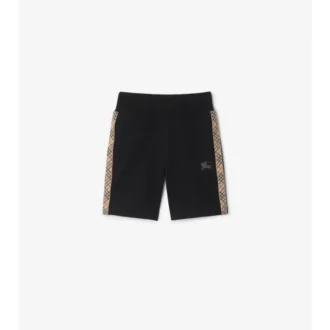 Pantalones cortos de algodón con ribete de cuadros