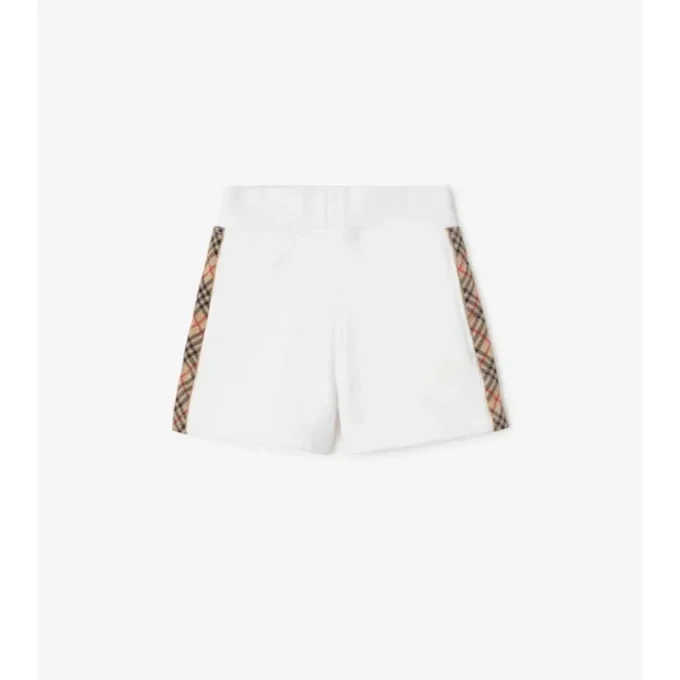 Pantalones cortos de algodón con ribete de cuadros