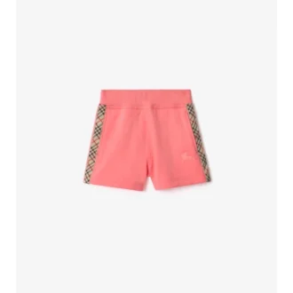 Pantalones cortos de algodón con ribete de cuadros