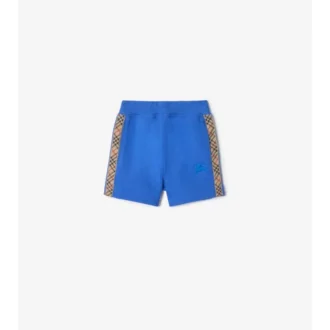 Pantalones cortos de algodón con ribete de cuadros
