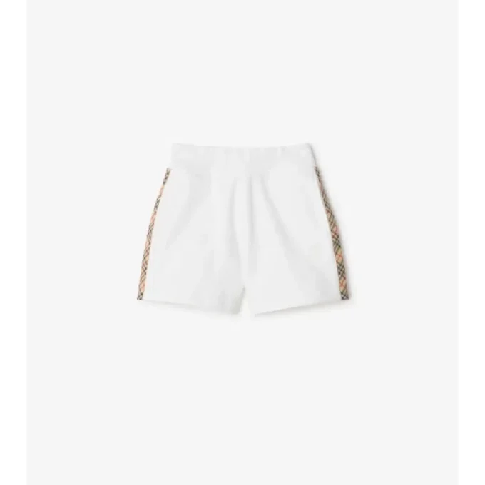Pantalones cortos de algodón con ribete de cuadros