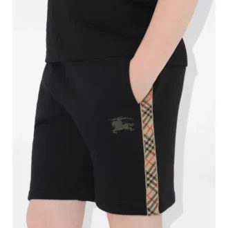 Pantalones cortos de algodón con ribete de cuadros