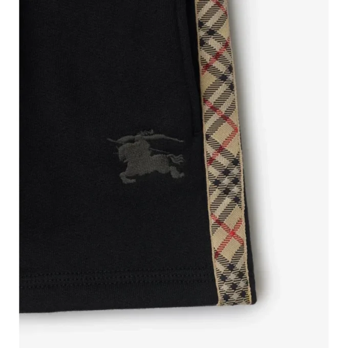 Pantalones cortos de algodón con ribete de cuadros