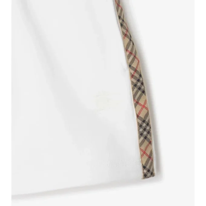 Pantalones cortos de algodón con ribete de cuadros