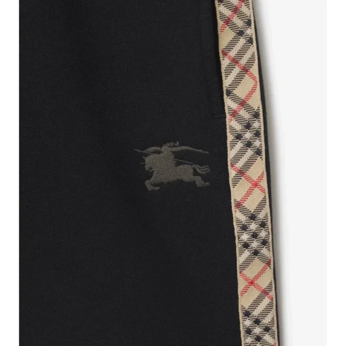 Pantalones cortos de algodón con ribete de cuadros Pantalones cortos de algodón con ribete de cuadros