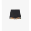 Pantalones cortos de algodón con vuelta a cuadros Pantalones cortos de algodón con vuelta a cuadros