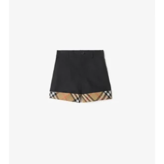 Pantalones cortos de algodón con vuelta a cuadros