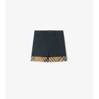 Pantalones cortos de algodón con vuelta a cuadros