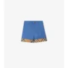 Pantalones cortos de algodón con vuelta a cuadros Pantalones cortos de algodón con vuelta a cuadros