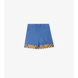 Pantalones cortos de algodón con vuelta a cuadros
