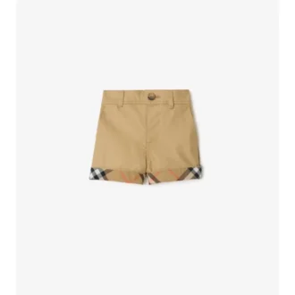 Pantalones cortos de algodón con vuelta a cuadros