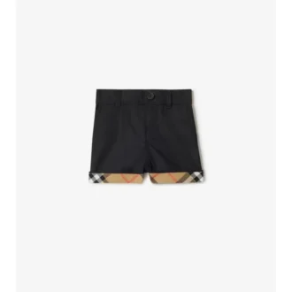 Pantalones cortos de algodón con vuelta a cuadros