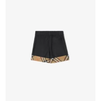 Pantalones cortos de algodón con vuelta a cuadros