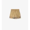 Pantalones cortos de algodón con vuelta a cuadros Pantalones cortos de algodón con vuelta a cuadros
