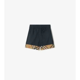 Pantalones cortos de algodón con vuelta a cuadros