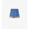 Pantalones cortos de algodón con vuelta a cuadros Pantalones cortos de algodón con vuelta a cuadros