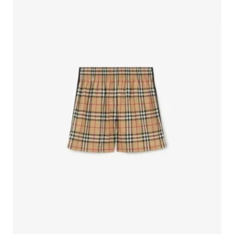 Pantalones cortos de algodón elástico a cuadros