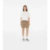 Pantalones cortos de algodón con estampado de cuadros Pantalones cortos de algodón con estampado de cuadros