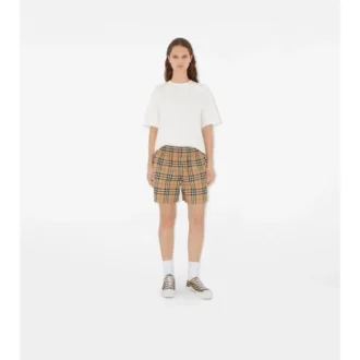 Pantalones cortos de algodón con estampado de cuadros