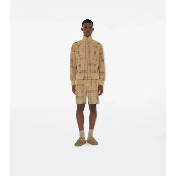 Pantalones cortos de jersey con estampado de cuadros