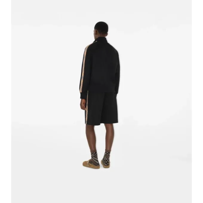 Pantalones cortos de mezcla de algodón con ribete de cuadros