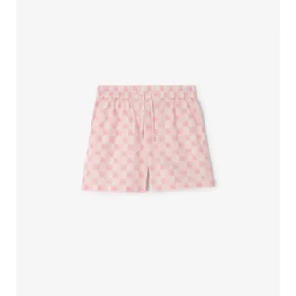 Pantalones cortos de popelín de algodón con diseño de tablero de ajedrez EKD